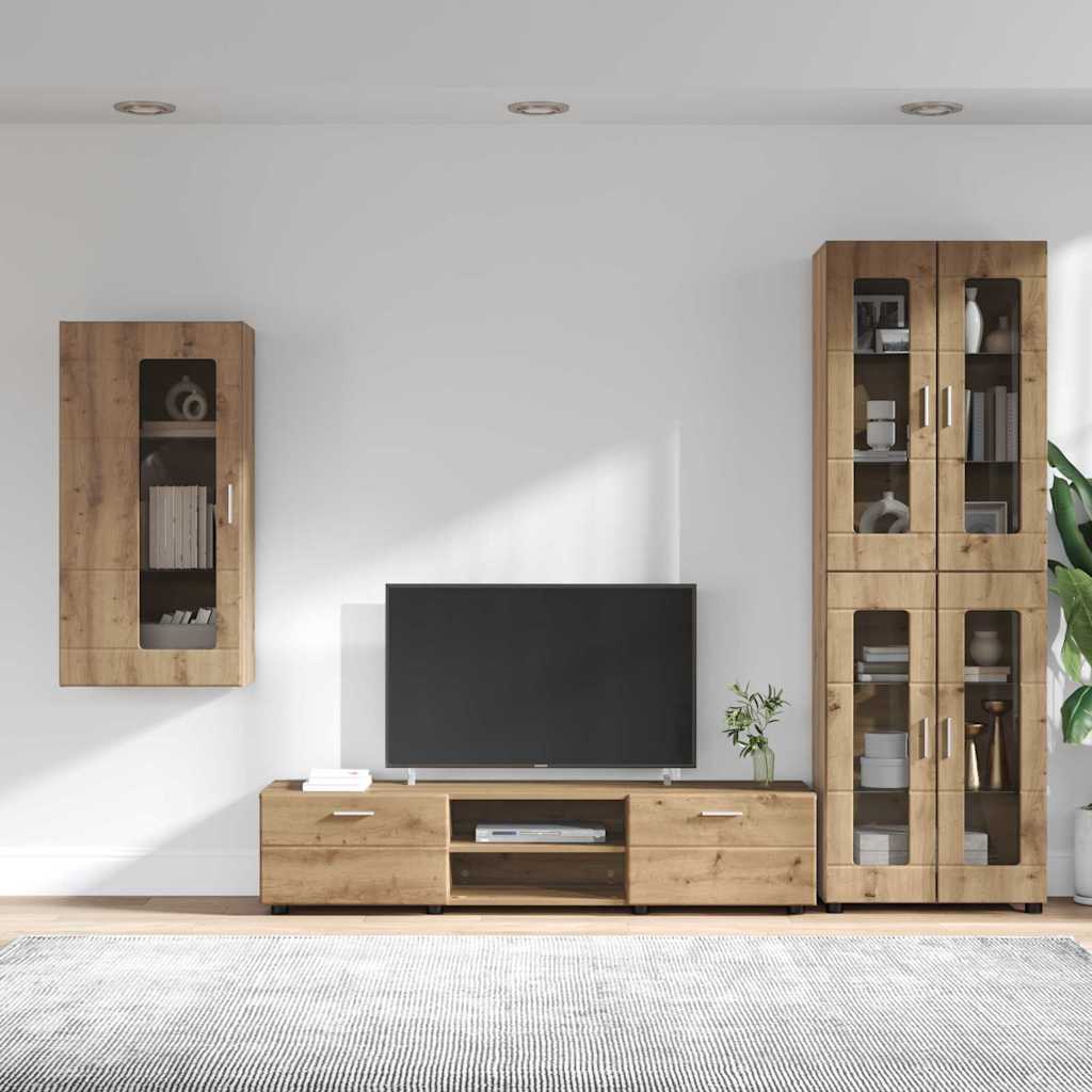 Set TV komoda FLORIN 3 pcs Umjetnički hrast Konstruirano drvo