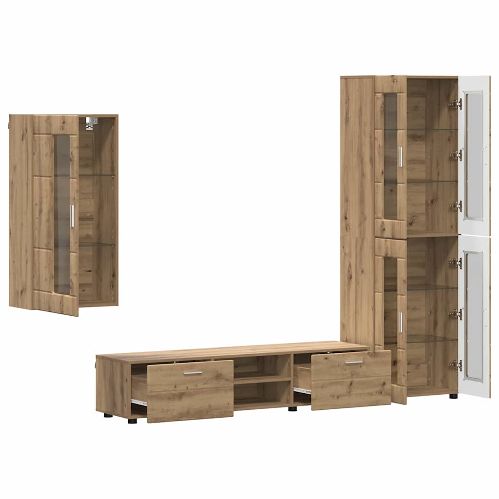 Set TV komoda FLORIN 3 pcs Umjetnički hrast Konstruirano drvo