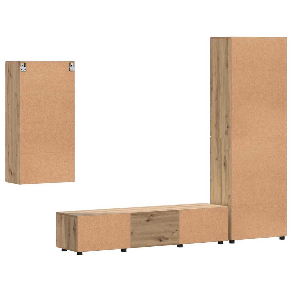 Set TV komoda FLORIN 3 pcs Umjetnički hrast Konstruirano drvo