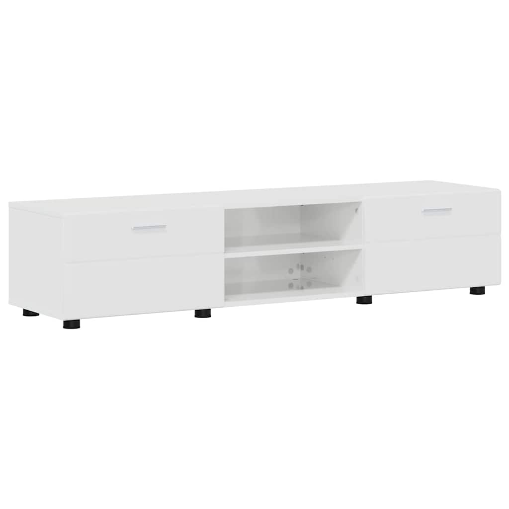 Set TV komoda FLORIN 3 pcs Visoki sjaj bijela Konstruirano drvo