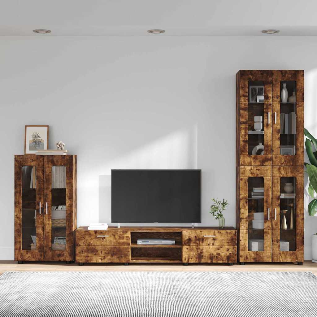 Set TV komoda FLORIN 3 pcs Dimljeni hrast Konstruirano drvo