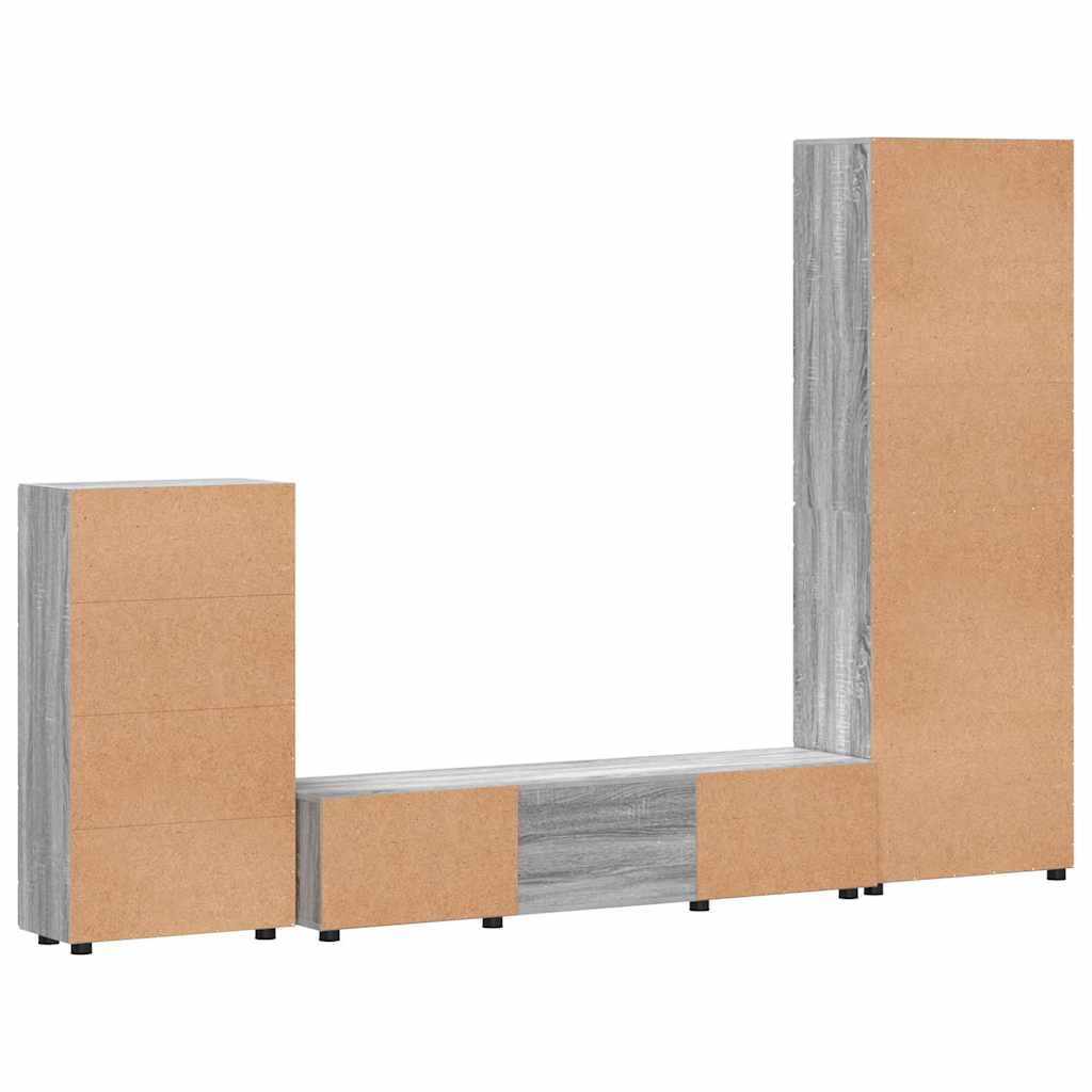 Set TV komoda FLORIN 3 pcs Siva Sonoma Konstruirano drvo