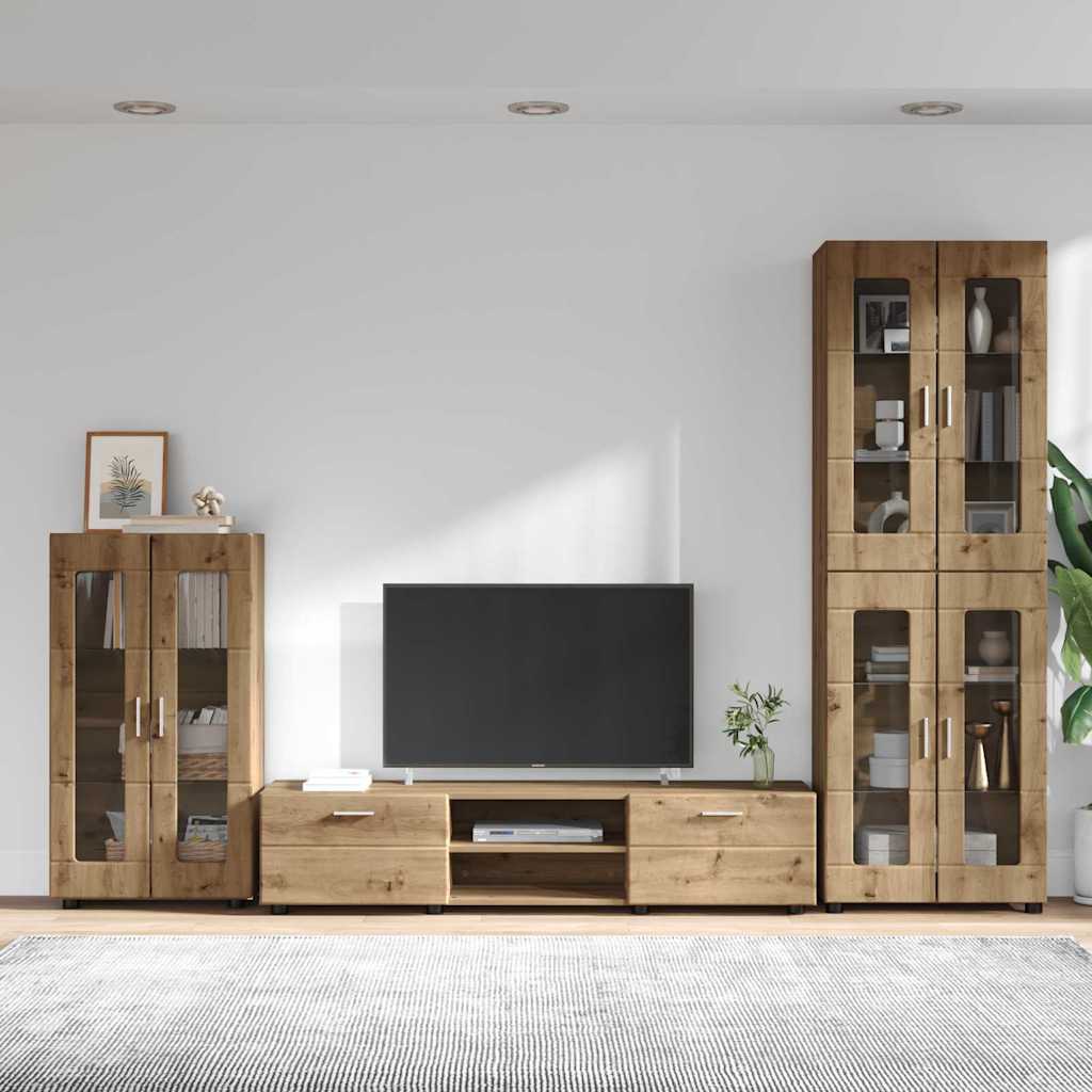 Set TV komoda FLORIN 3 pcs Umjetnički hrast Konstruirano drvo