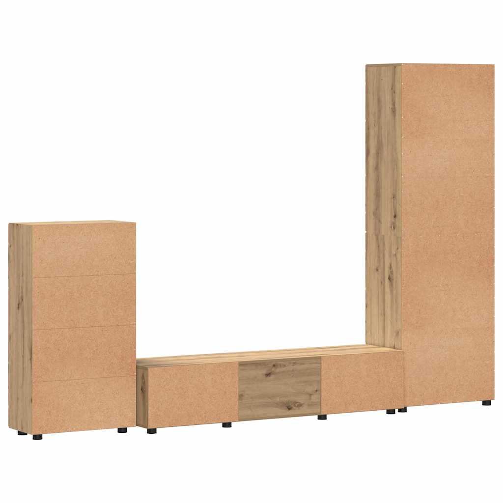 Set TV komoda FLORIN 3 pcs Umjetnički hrast Konstruirano drvo