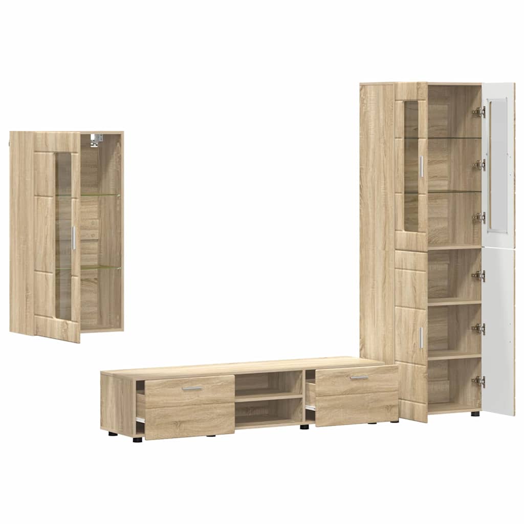 Set TV komoda Zidne FLORIN 3 pcs Sonoma hrast Konstruirano drvo