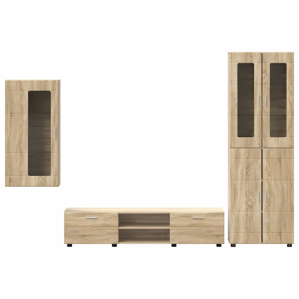 Set TV komoda Zidne FLORIN 3 pcs Sonoma hrast Konstruirano drvo