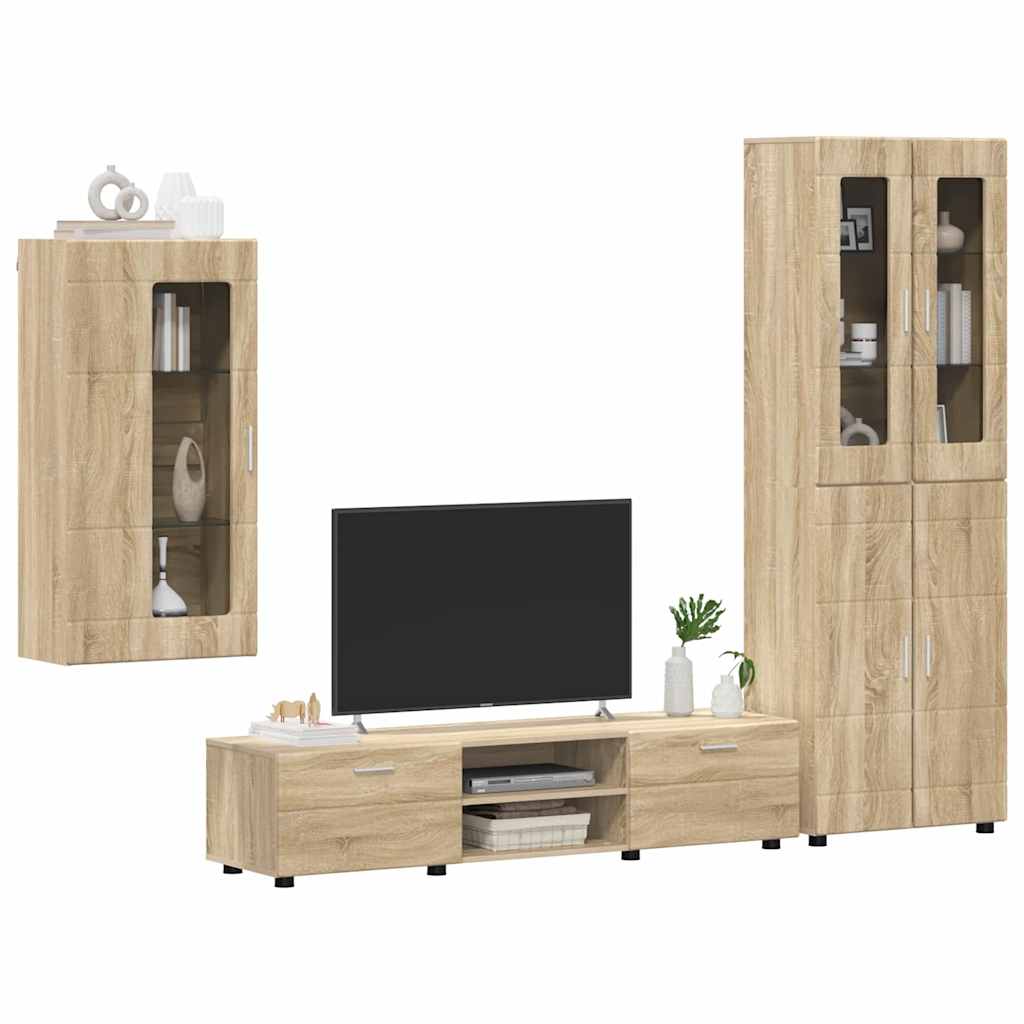 Set TV komoda Zidne FLORIN 3 pcs Sonoma hrast Konstruirano drvo