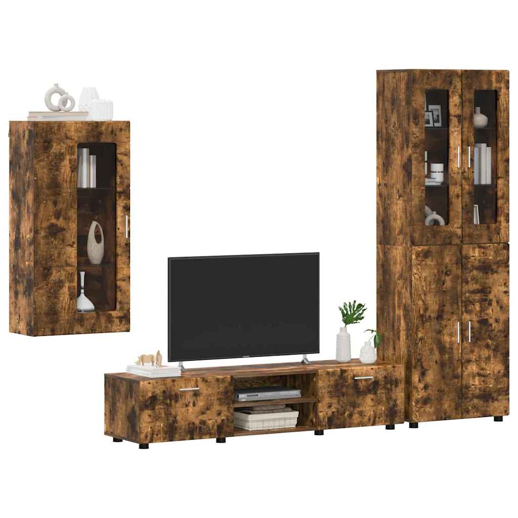 Set TV komoda FLORIN 3 pcs Dimljeni hrast Konstruirano drvo