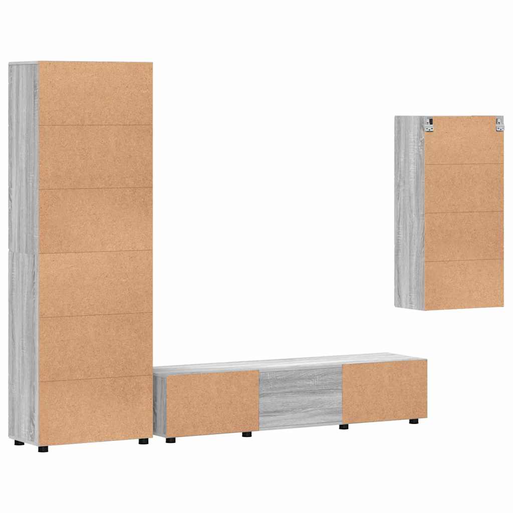Set TV komoda Zidne FLORIN 3 pcs Siva Sonoma Konstruirano drvo