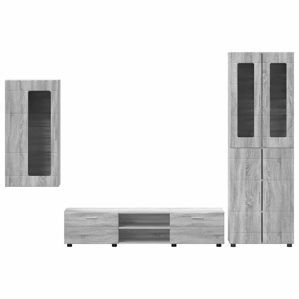 Set TV komoda Zidne FLORIN 3 pcs Siva Sonoma Konstruirano drvo