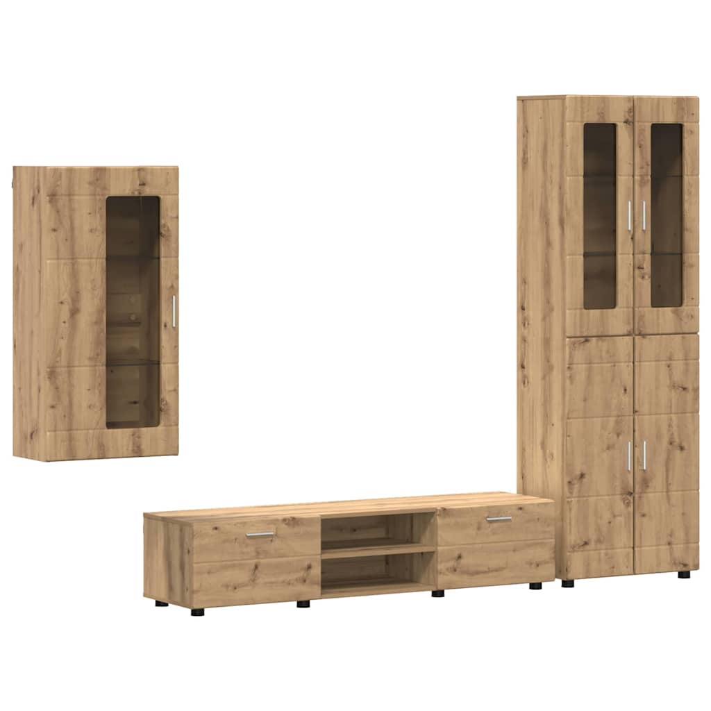 Set TV komoda FLORIN 3 pcs Umjetnički hrast Konstruirano drvo