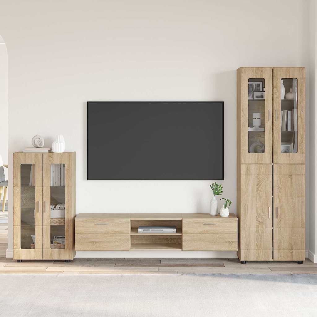 Set TV komoda FLORIN 3 pcs Sonoma hrast Konstruirano drvo
