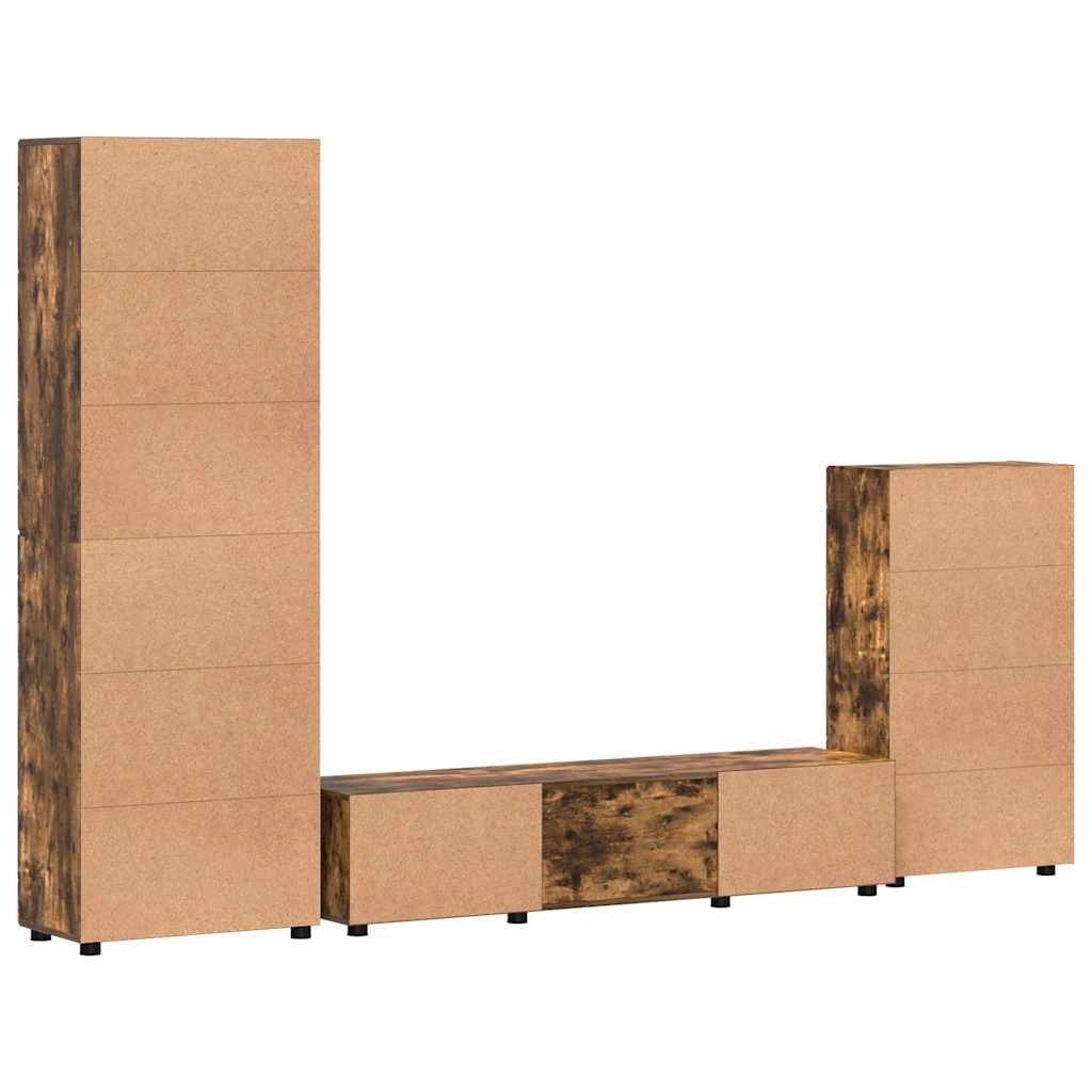 Set TV komoda FLORIN 3 pcs Dimljeni hrast Konstruirano drvo