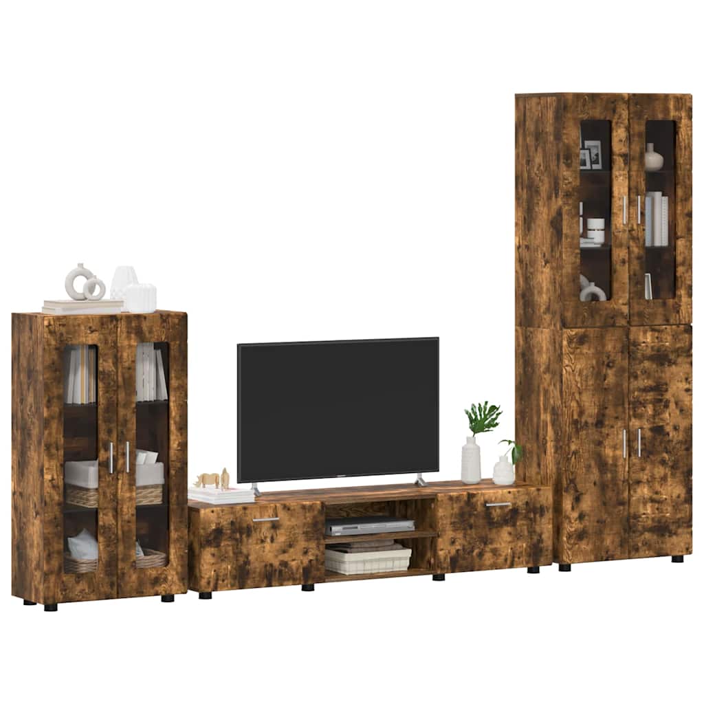Set TV komoda FLORIN 3 pcs Dimljeni hrast Konstruirano drvo