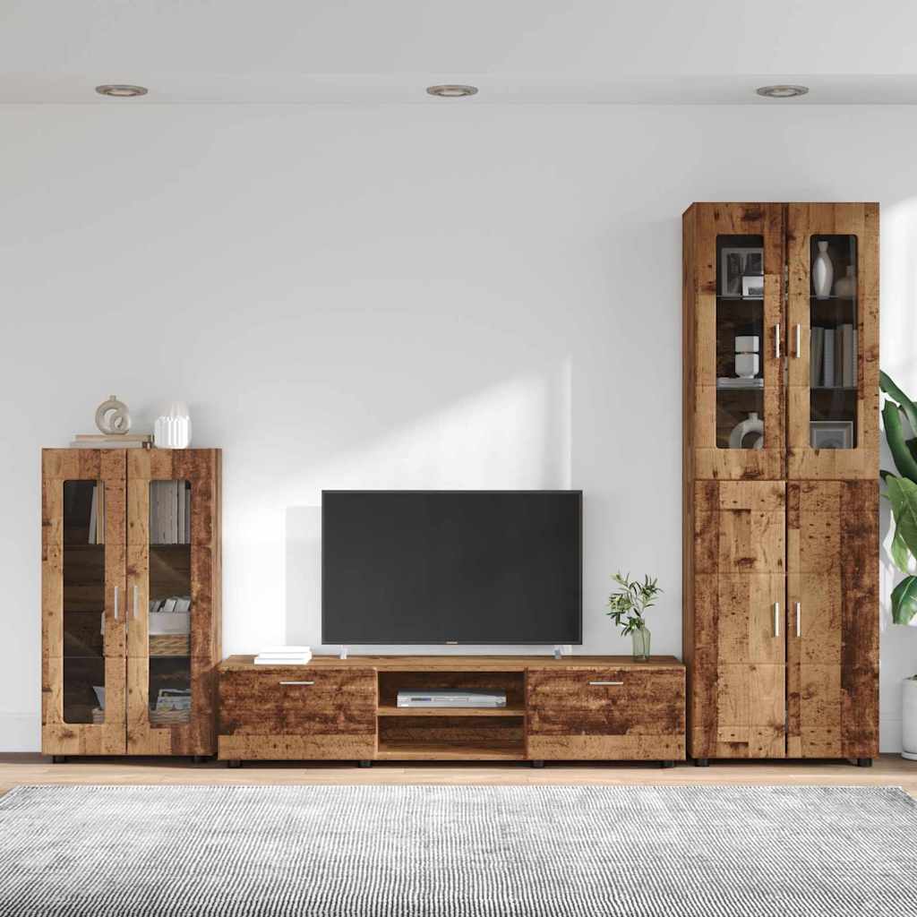 Set TV komoda FLORIN 3 pcs Staro drvo Konstruirano drvo