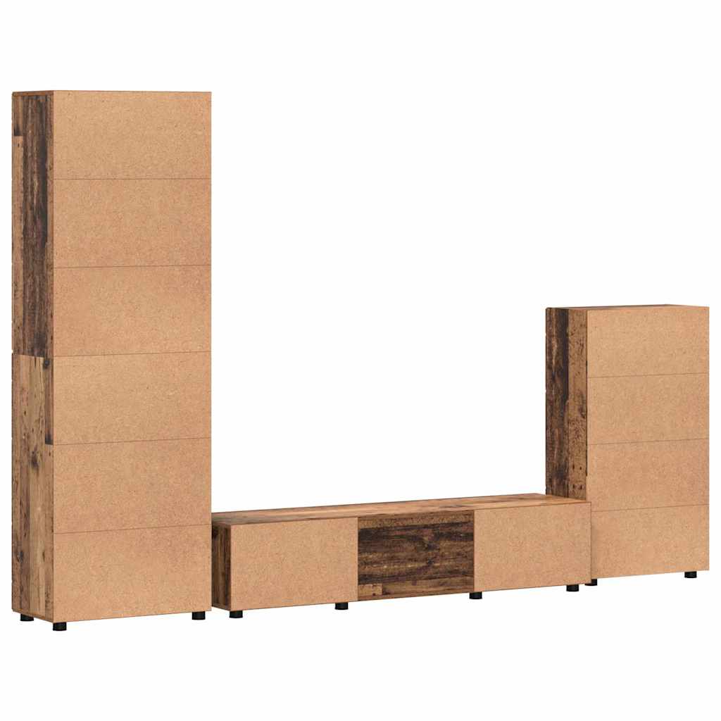 Set TV komoda FLORIN 3 pcs Staro drvo Konstruirano drvo