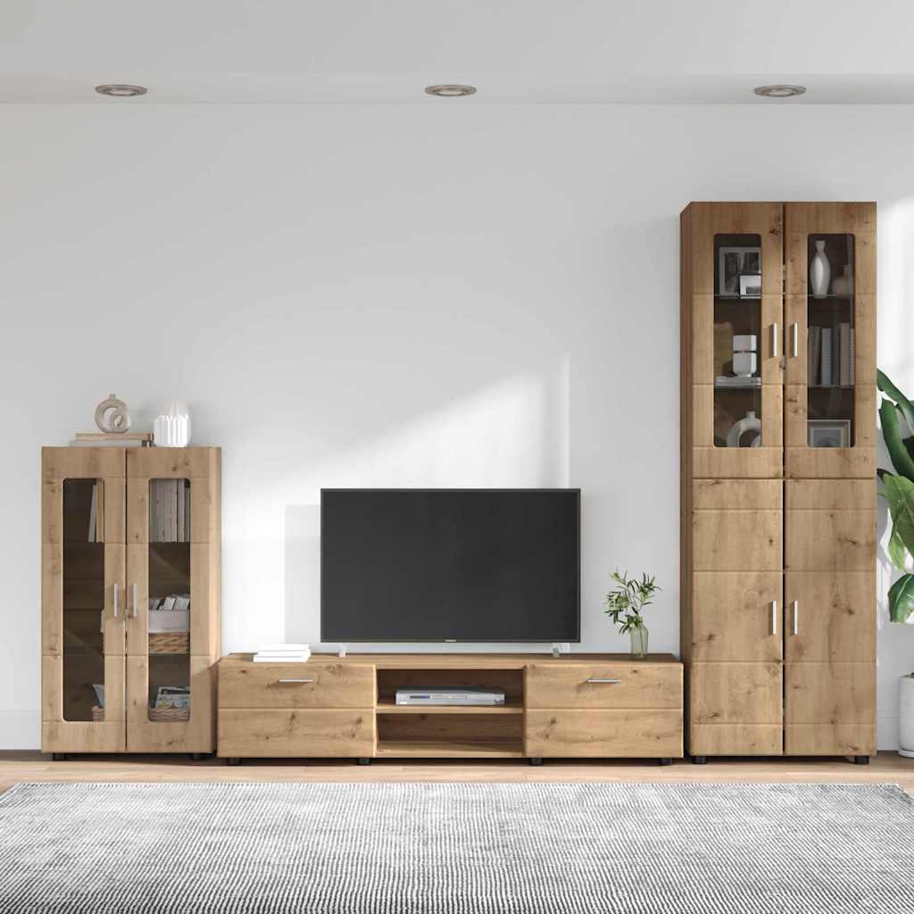 Set TV komoda FLORIN 3 pcs Umjetnički hrast Konstruirano drvo