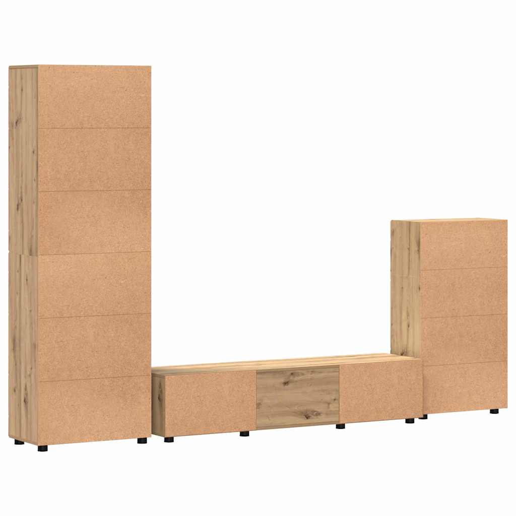Set TV komoda FLORIN 3 pcs Umjetnički hrast Konstruirano drvo