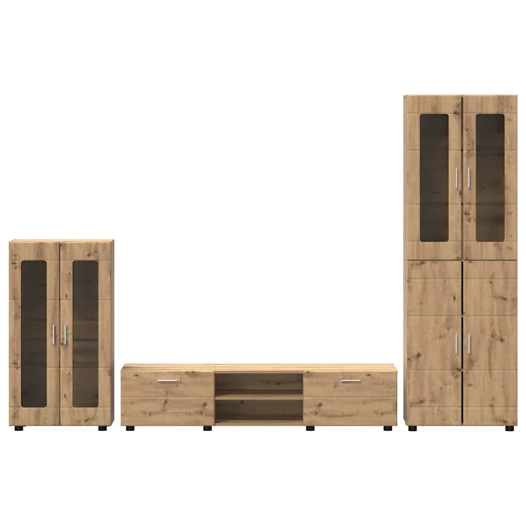Set TV komoda FLORIN 3 pcs Umjetnički hrast Konstruirano drvo