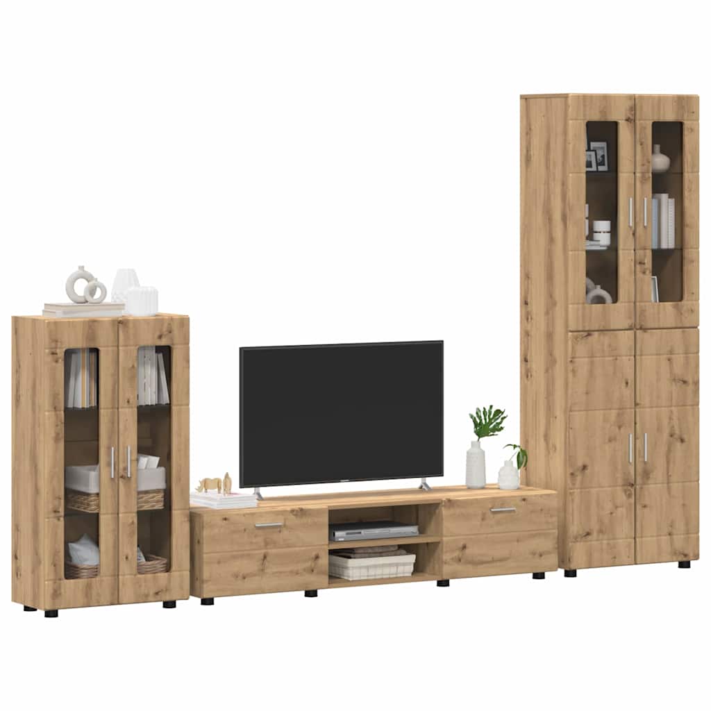 Set TV komoda FLORIN 3 pcs Umjetnički hrast Konstruirano drvo