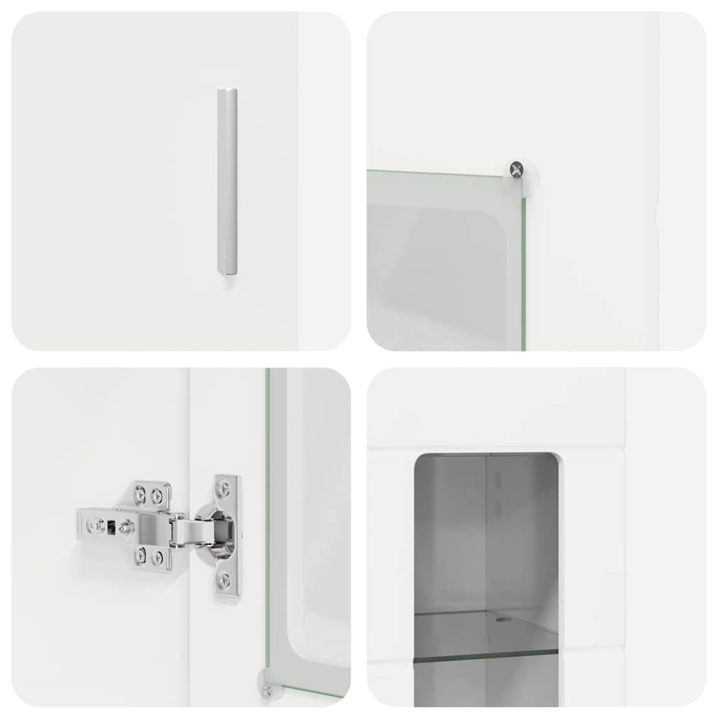 Set TV komoda FLORIN 3 pcs Visoki sjaj bijela Konstruirano drvo