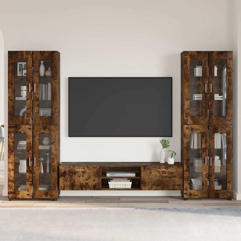 Set TV komoda FLORIN 3 pcs Dimljeni hrast Konstruirano drvo