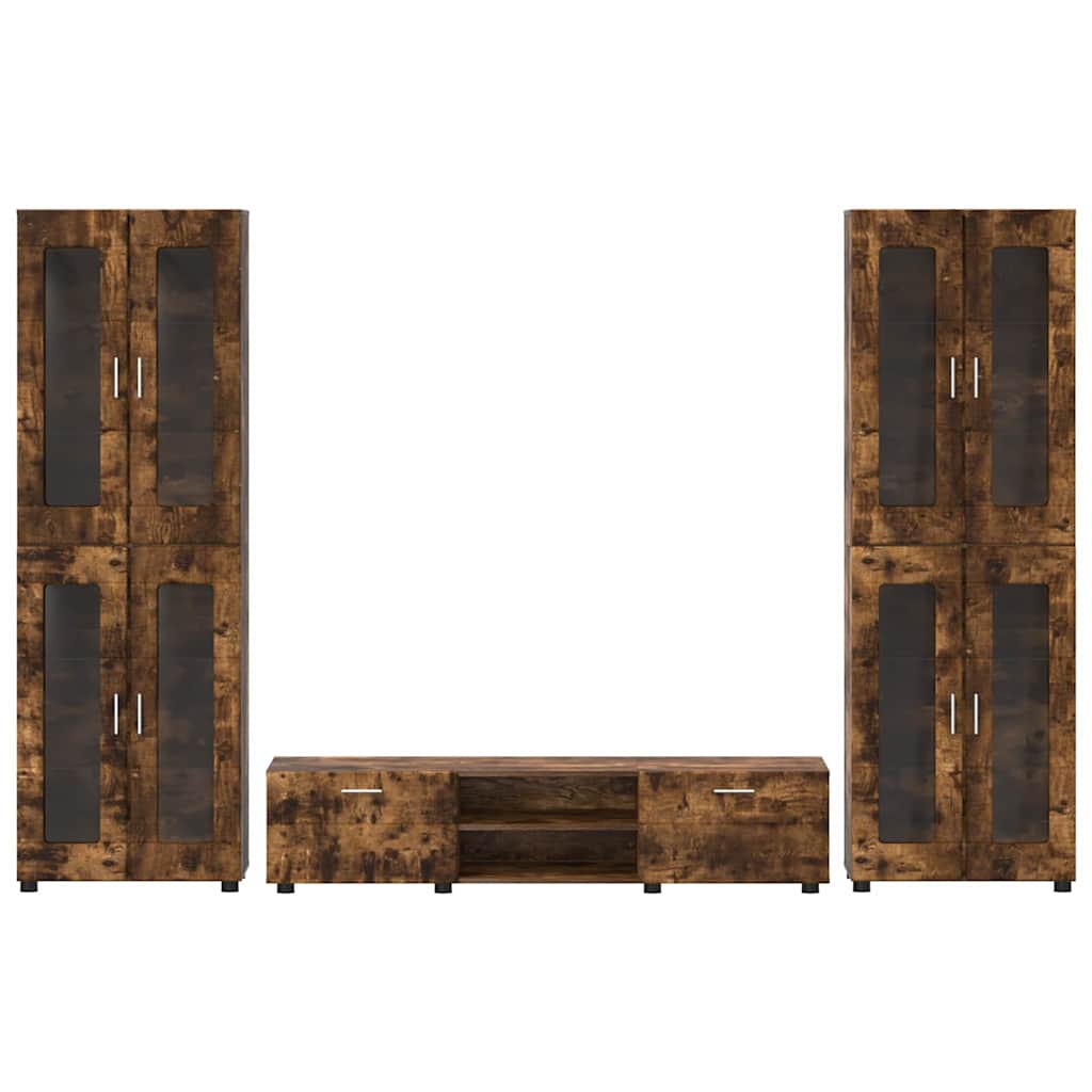 Set TV komoda FLORIN 3 pcs Dimljeni hrast Konstruirano drvo