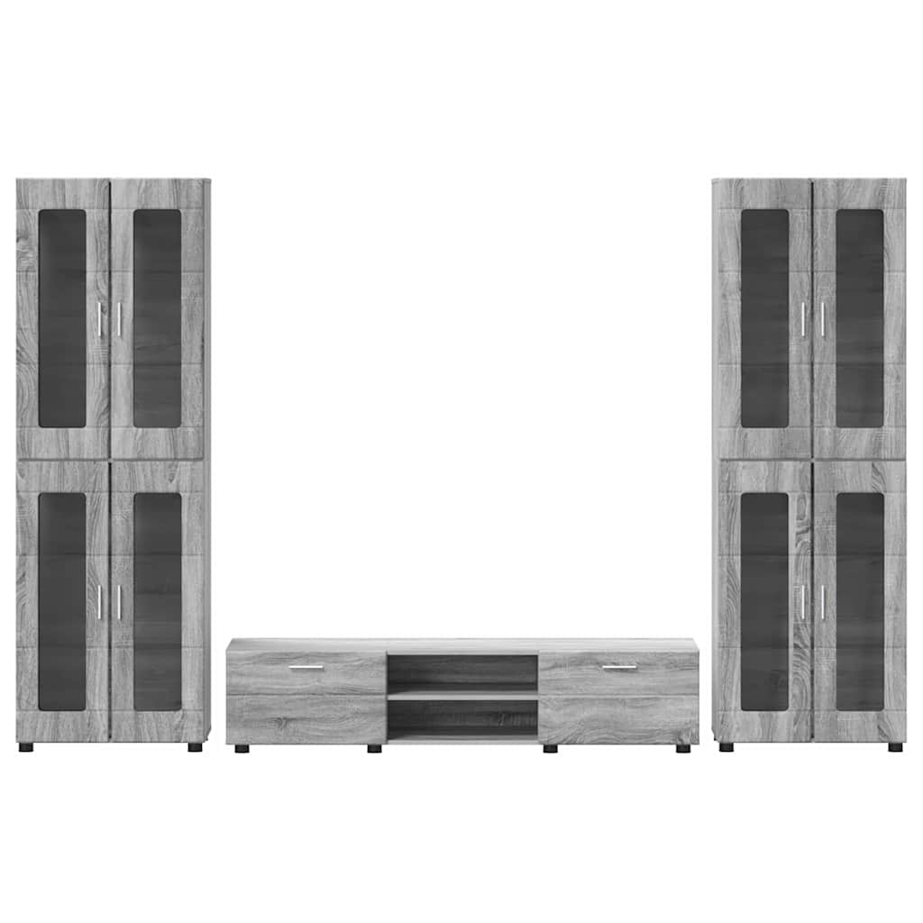 Set TV komoda FLORIN 3 pcs Siva Sonoma Konstruirano drvo