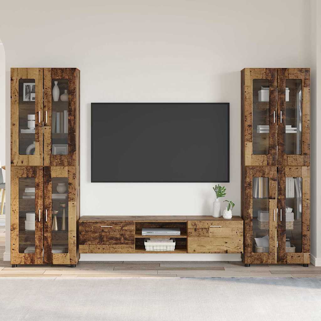 Set TV komoda FLORIN 3 pcs Staro drvo Konstruirano drvo