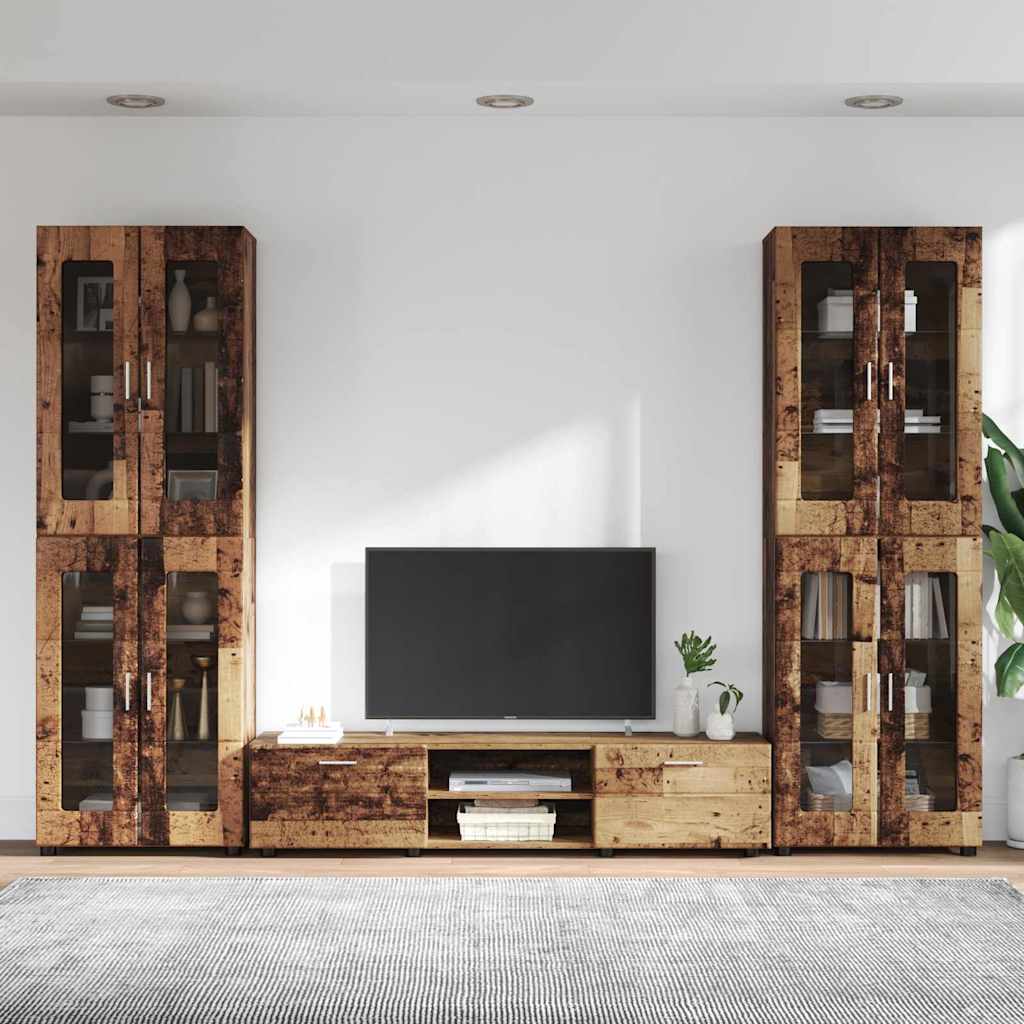 Set TV komoda FLORIN 3 pcs Staro drvo Konstruirano drvo