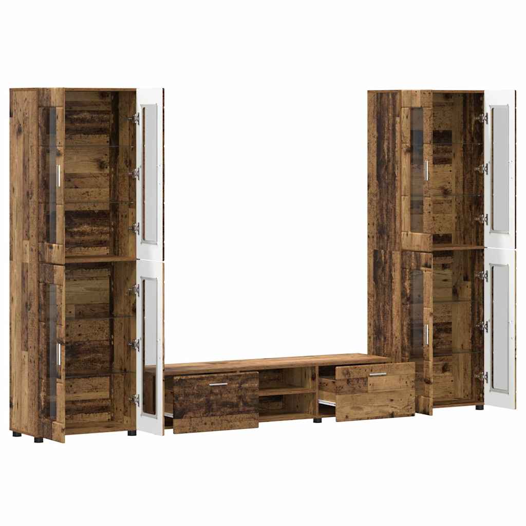 Set TV komoda FLORIN 3 pcs Staro drvo Konstruirano drvo
