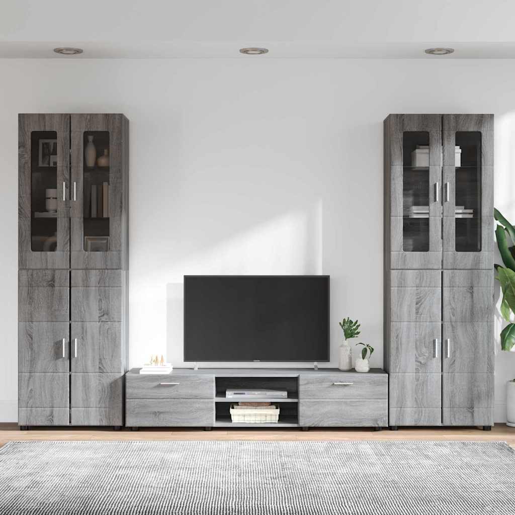 Set TV komoda FLORIN 3 pcs Siva Sonoma Konstruirano drvo