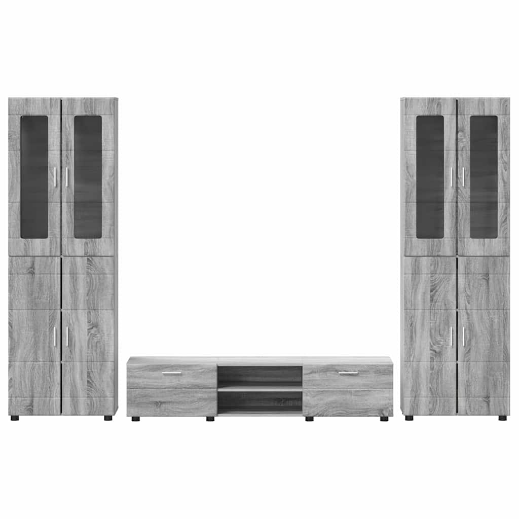 Set TV komoda FLORIN 3 pcs Siva Sonoma Konstruirano drvo