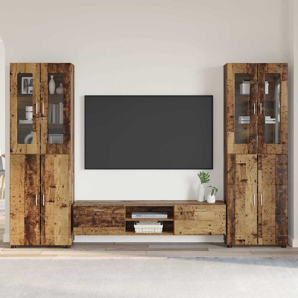 Set TV komoda FLORIN 3 pcs Staro drvo Konstruirano drvo