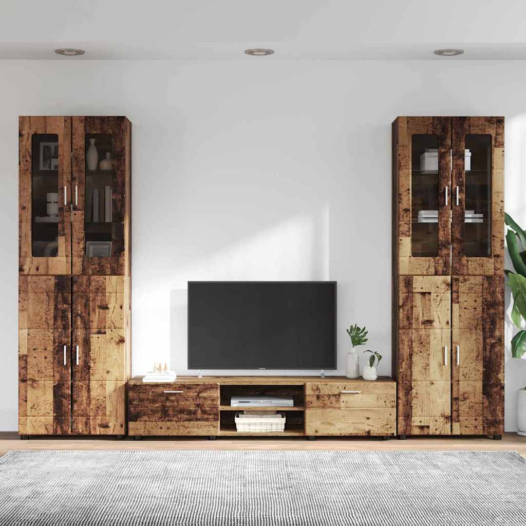 Set TV komoda FLORIN 3 pcs Staro drvo Konstruirano drvo