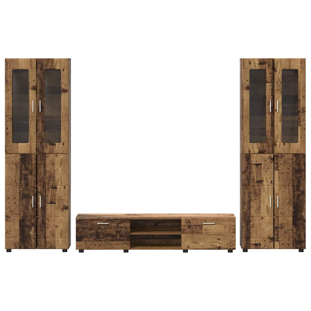 Set TV komoda FLORIN 3 pcs Staro drvo Konstruirano drvo
