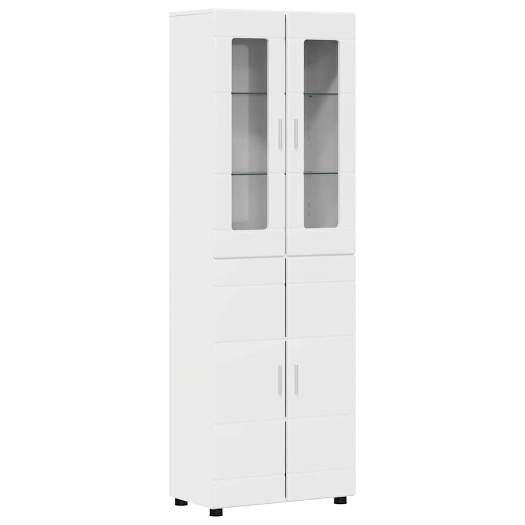 Set TV komoda FLORIN 3 pcs Visoki sjaj bijela Konstruirano drvo