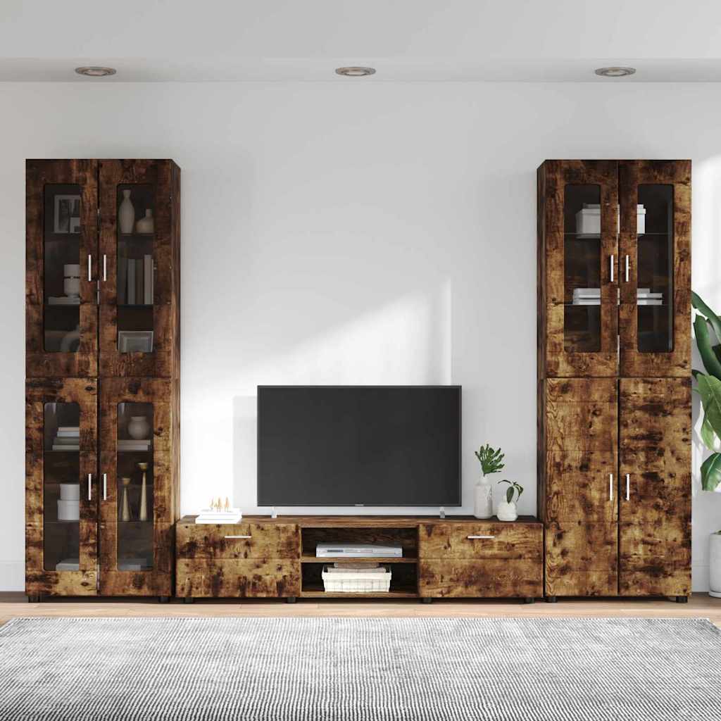 Set TV komoda FLORIN 3 pcs Dimljeni hrast Konstruirano drvo