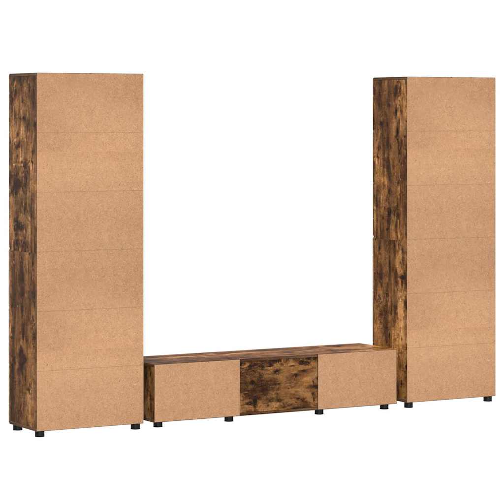 Set TV komoda FLORIN 3 pcs Dimljeni hrast Konstruirano drvo