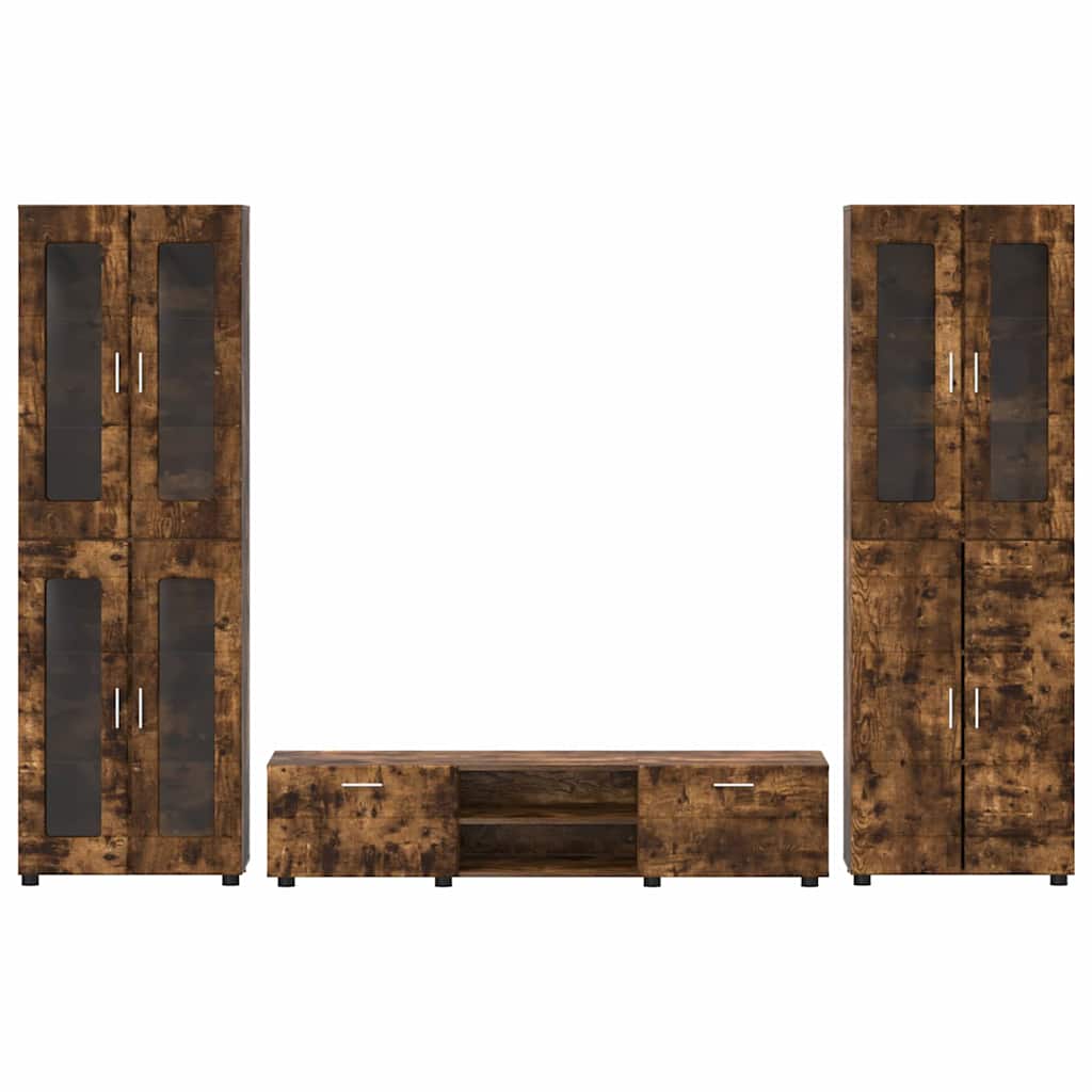 Set TV komoda FLORIN 3 pcs Dimljeni hrast Konstruirano drvo