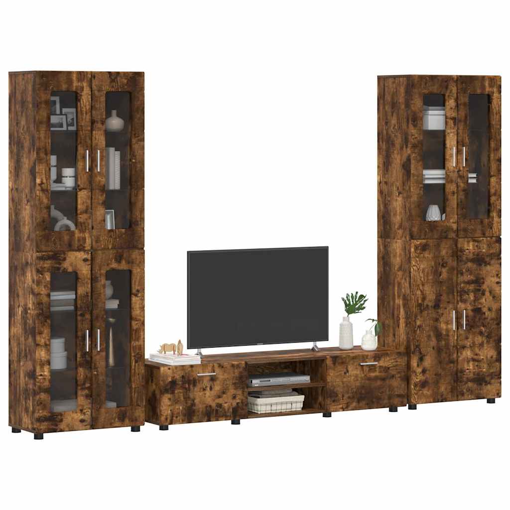Set TV komoda FLORIN 3 pcs Dimljeni hrast Konstruirano drvo