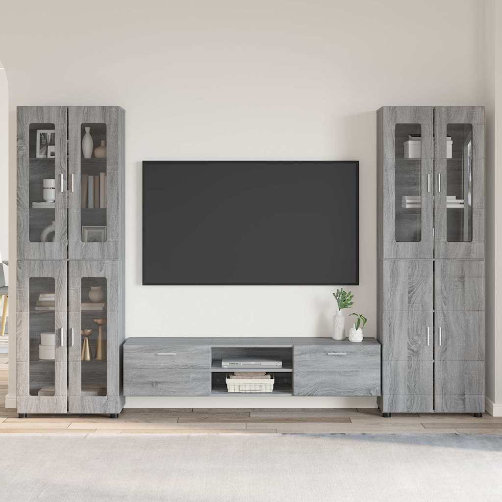 Set TV komoda FLORIN 3 pcs Siva Sonoma Konstruirano drvo