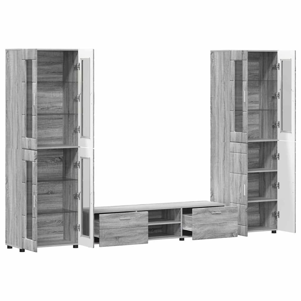 Set TV komoda FLORIN 3 pcs Siva Sonoma Konstruirano drvo