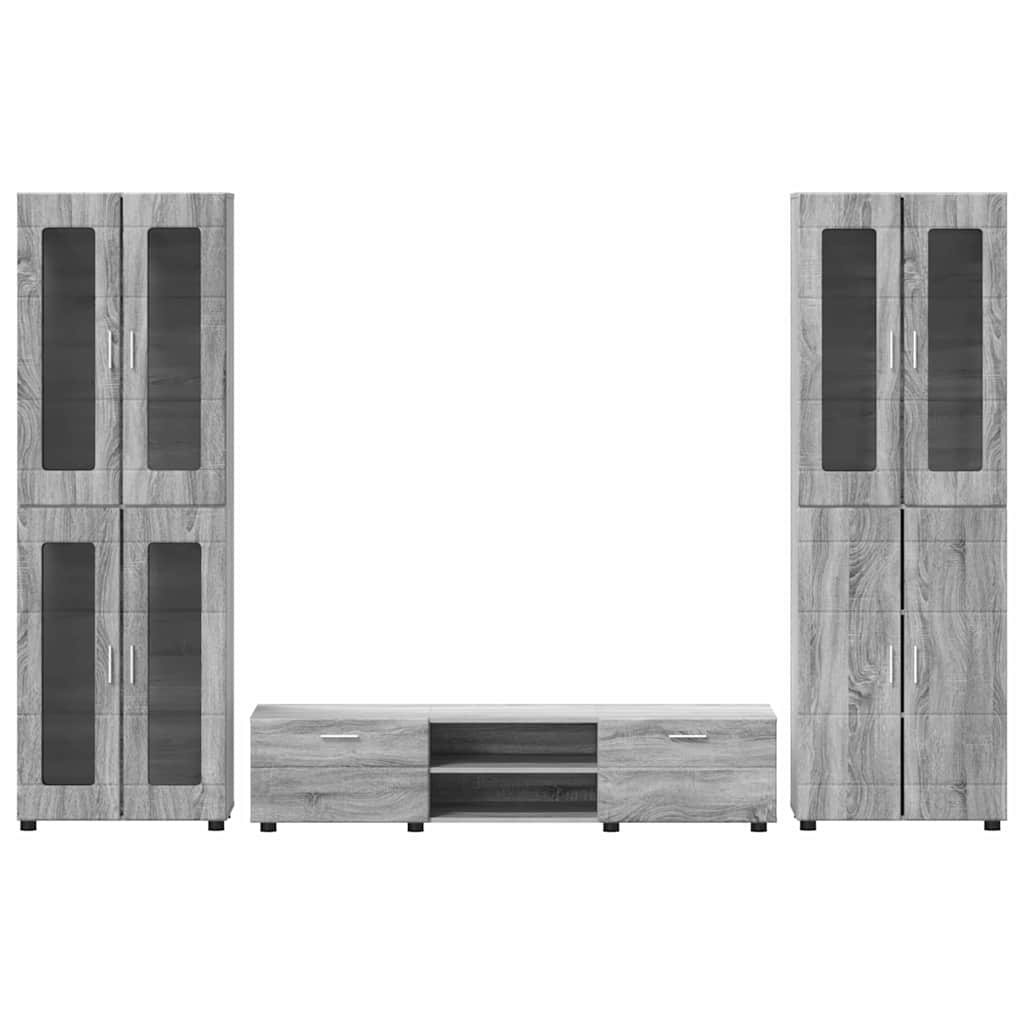 Set TV komoda FLORIN 3 pcs Siva Sonoma Konstruirano drvo