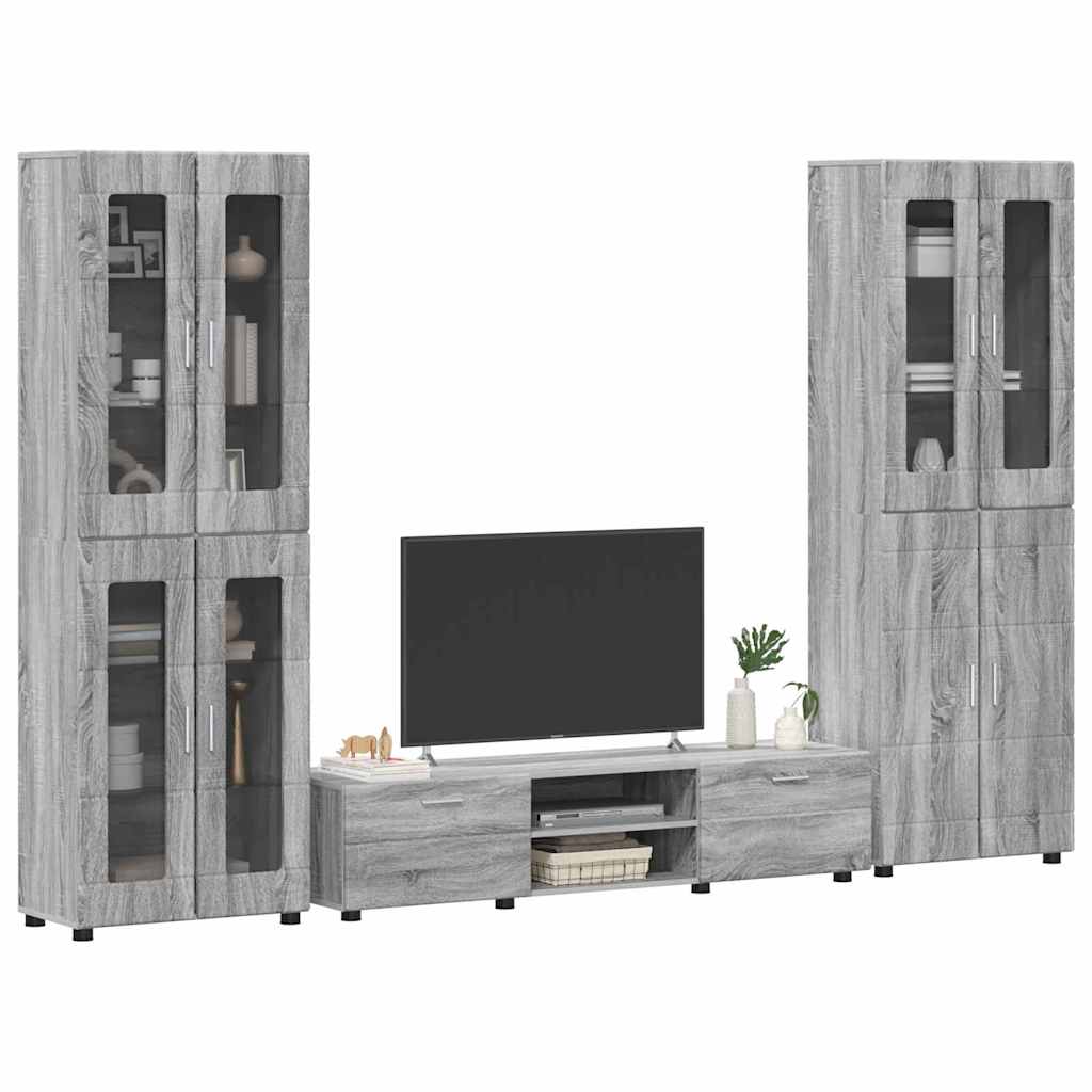 Set TV komoda FLORIN 3 pcs Siva Sonoma Konstruirano drvo