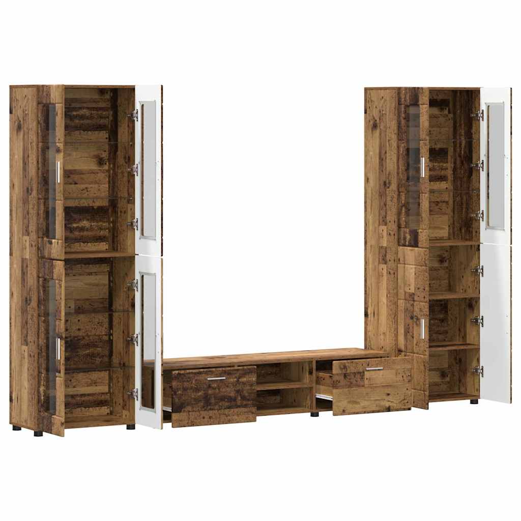 Set TV komoda FLORIN 3 pcs Staro drvo Konstruirano drvo