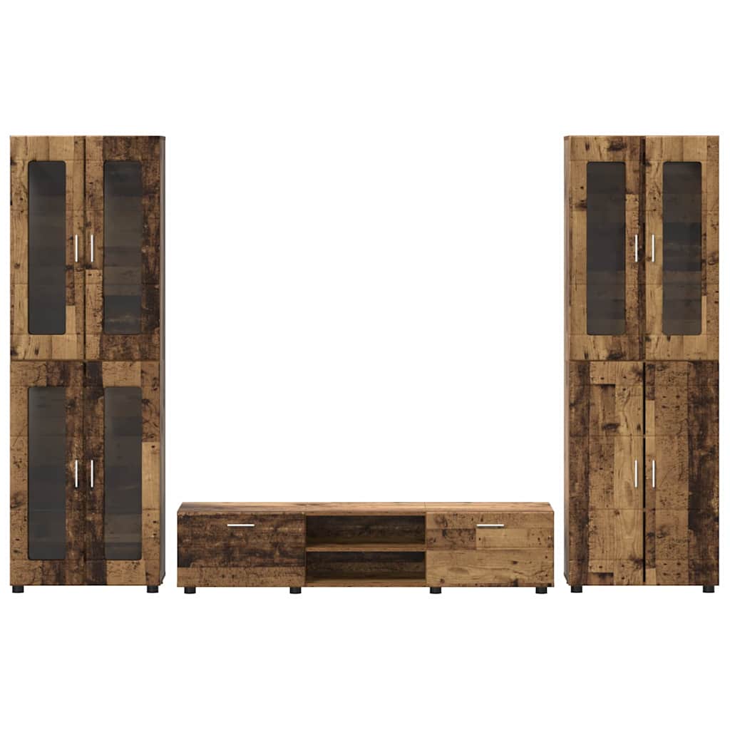 Set TV komoda FLORIN 3 pcs Staro drvo Konstruirano drvo