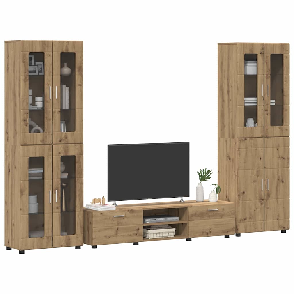 Set TV komoda FLORIN 3 pcs Umjetnički hrast Konstruirano drvo