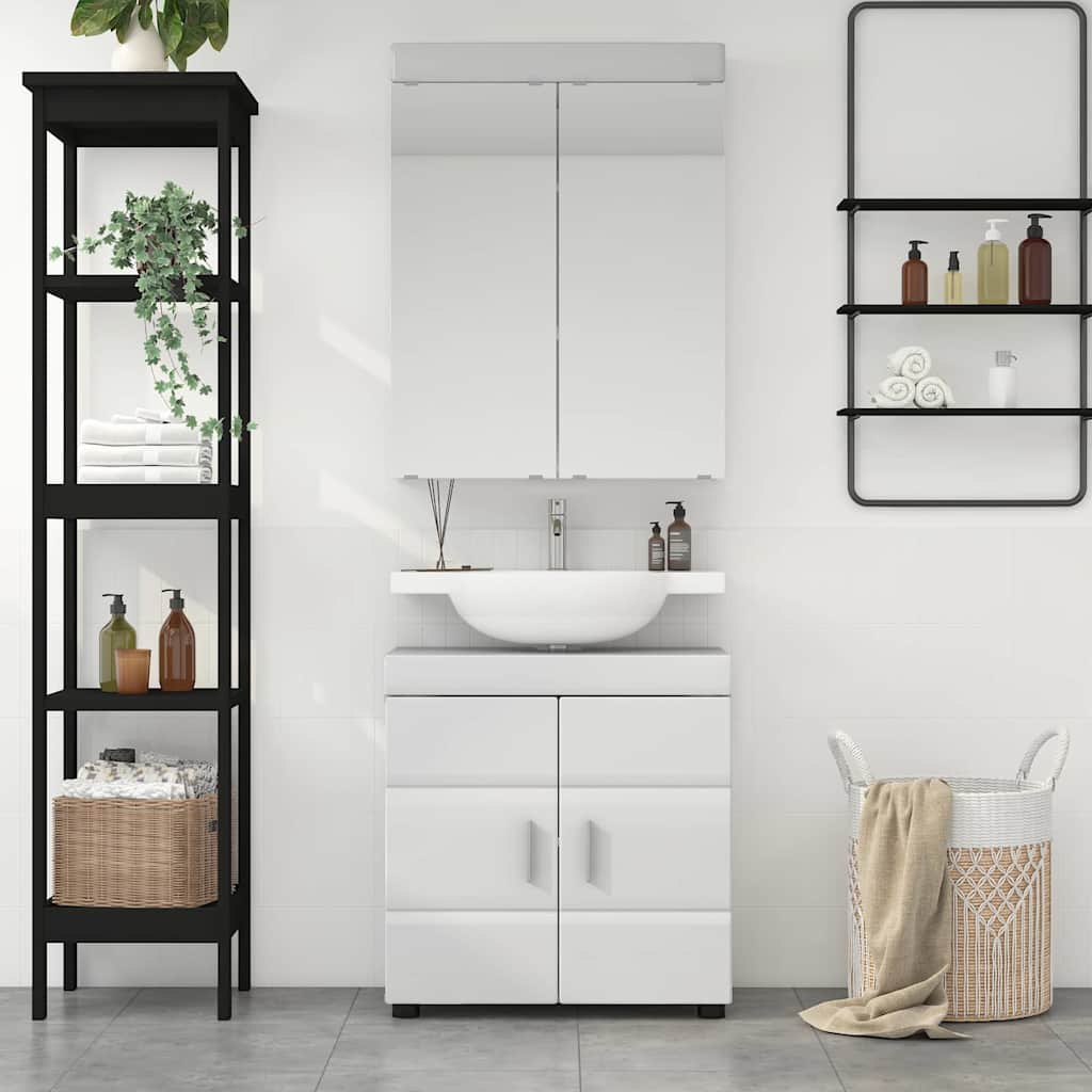 Set namještaja za kupaonicu TULUM 2 pcs Visoki sjaj bijela