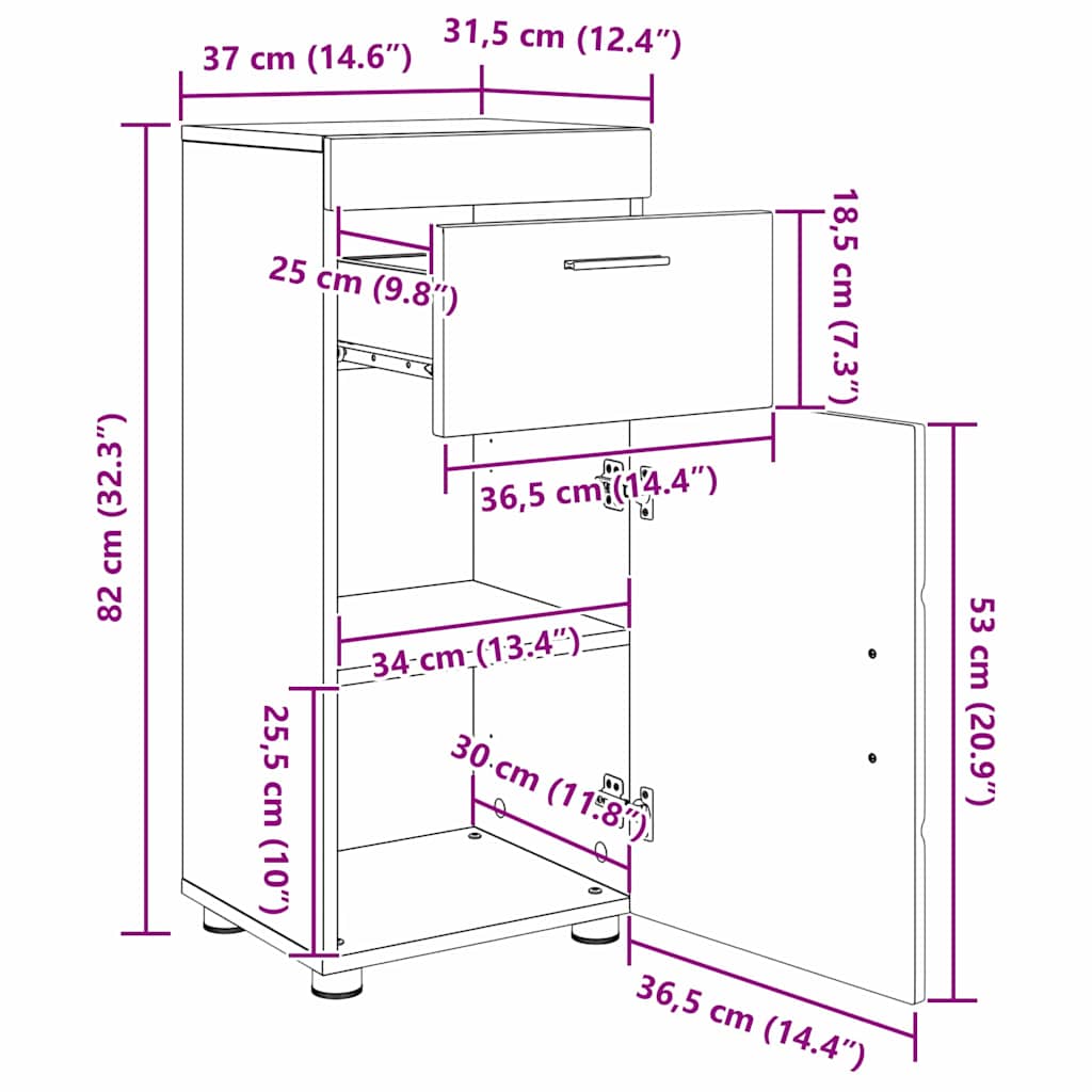 Set namještaja za kupaonicu TULUM 3 pcs Bijelo 60 x 34 x 63 cm